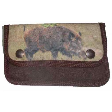 Pochette motif sanglier pour carabine
