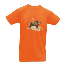 Tee Shirt Orange Sanglier