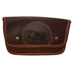 Pochette balles carabine cuir