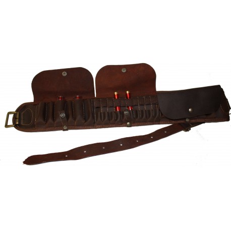 Cartouchière cuir rabats Mixte